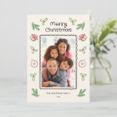 Cute Christmas Doodles Photo ChristmasHoliday Card シーズンカード (スタンド正面)