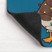 Cute Christmas Duck Mallard With Xmas Lights  マウスパッド (コーナー)