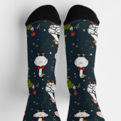 Cute Christmas Ducks Socks ソックス (上部)
