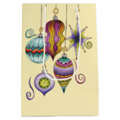 Cute Christmas, Elegant and Fancy Glass Ornaments ミディアムペーパーバッグ (裏面)