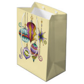 Cute Christmas, Elegant and Fancy Glass Ornaments ミディアムペーパーバッグ (裏面アングル)