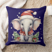 Cute Christmas Elephant クッション (ブランケット)