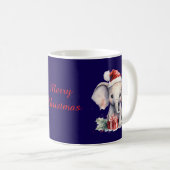Cute Christmas Elephant コーヒーマグカップ (正面右)
