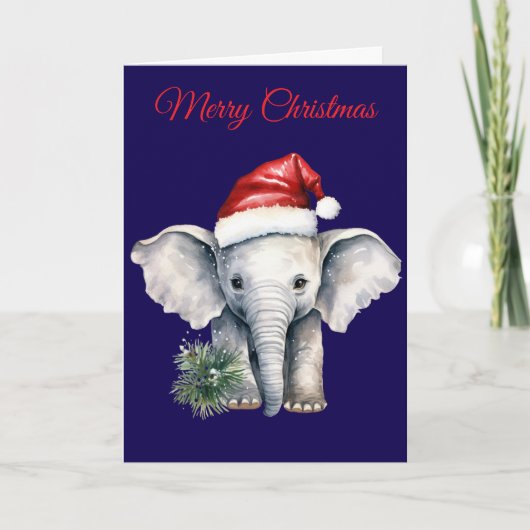 Cute Christmas Elephant シーズンカード (正面)