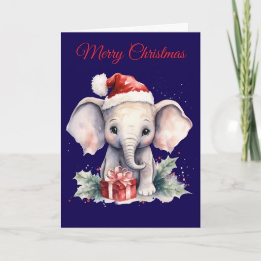 Cute Christmas Elephant シーズンカード (正面)