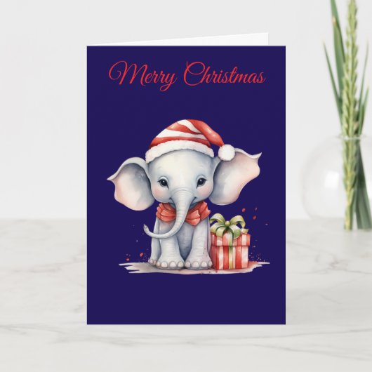 Cute Christmas Elephant シーズンカード (正面)