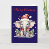 Cute Christmas Elephant シーズンカード (正面)