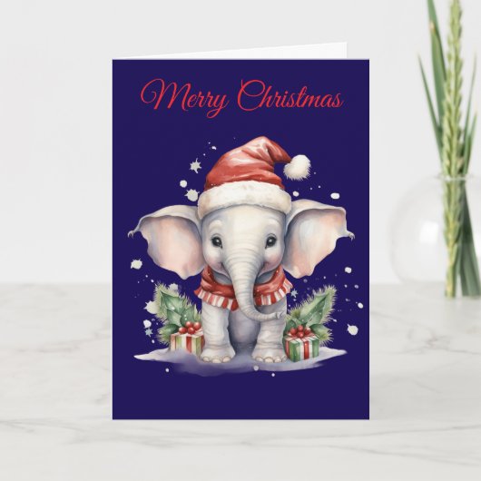 Cute Christmas Elephant シーズンカード (正面)