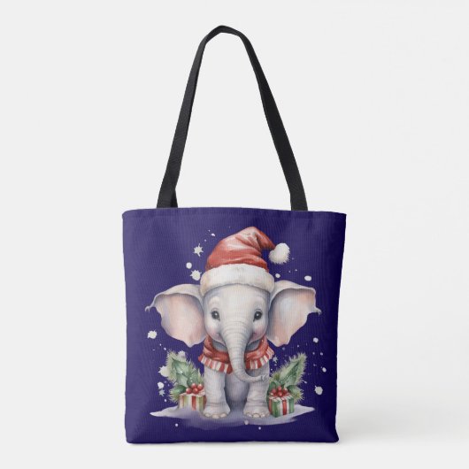 Cute Christmas Elephant トートバッグ (裏面)