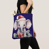 Cute Christmas Elephant トートバッグ (クローズアップ)
