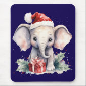 Cute Christmas Elephant マウスパッド (正面)