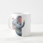 Cute Christmas Elephant Coffee Mug  コーヒーマグカップ (正面左)