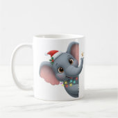 Cute Christmas Elephant Coffee Mug  コーヒーマグカップ (左)