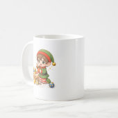 Cute Christmas Elf Baking Mug コーヒーマグカップ (正面左)