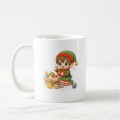 Cute Christmas Elf Baking Mug コーヒーマグカップ (左)