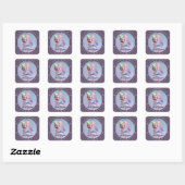Cute Christmas elf in delicate purple colors スクエアシール (シート)