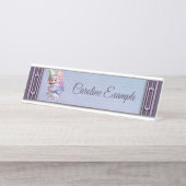 Cute Christmas elf in delicate purple colors デスクネームプレート (正面)