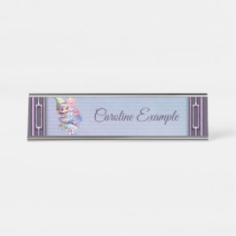 Cute Christmas elf in delicate purple colors デスクネームプレート