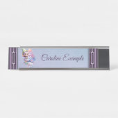 Cute Christmas elf in delicate purple colors デスクネームプレート (正面)