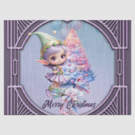 Cute Christmas elf in delicate purple colors 薄葉紙