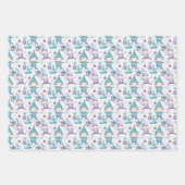 Cute Christmas elf pattern ラッピングペーパーシート (正面)