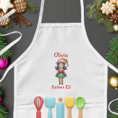 Cute Christmas Elf Personalized 子供用エプロン