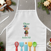Cute Christmas Elf Personalized 子供用エプロン