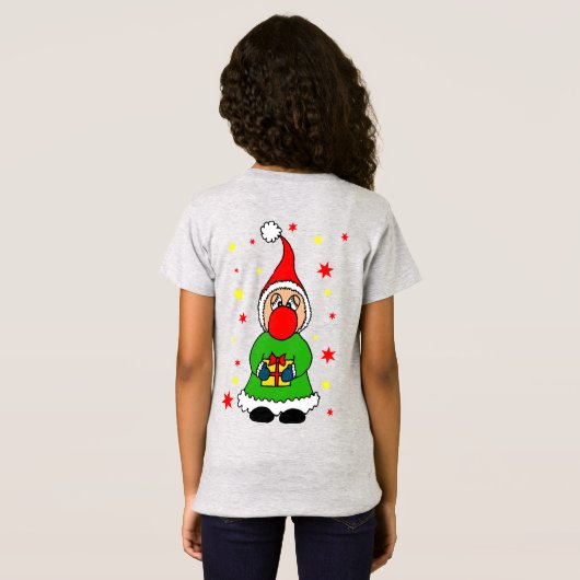 Cute Christmas elf Tシャツ (裏面フル)