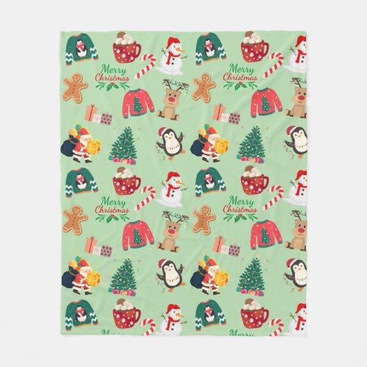 Cute Christmas Fleece Blanket フリースブランケット (正面)