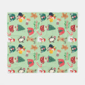 Cute Christmas Fleece Blanket フリースブランケット (正面(横))