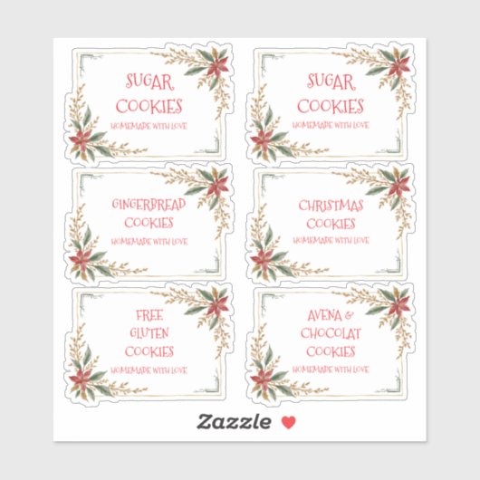 Cute Christmas Frame For Cookies Exchange Party シール (シート)