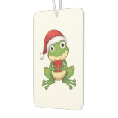 Cute Christmas Frog with Santa Hat and Gift | Fun カーエアーフレッシュナー (左)
