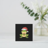 Cute Christmas Frog with Santa Hat Holding  Gift - エンクロージャーカード (スタンド正面)