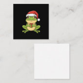 Cute Christmas Frog with Santa Hat Holding  Gift - エンクロージャーカード (正面/裏面)