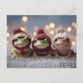 Cute Christmas Frogs ポストカード (正面)