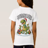 Cute Christmas Fukuiraptor Family – Festive Dino C Tシャツ (裏面)