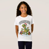 Cute Christmas Fukuiraptor Family – Festive Dino C Tシャツ (正面フル)