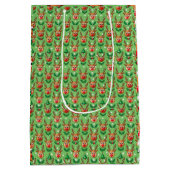 Cute Christmas Gift Bag–Deer, Trees & Holly ミディアムペーパーバッグ (裏面)