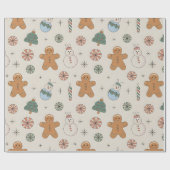 Cute Christmas Gingerbread ラッピングペーパー (フラット)