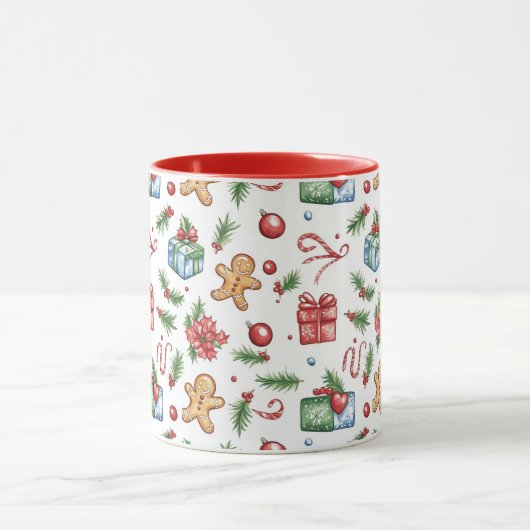 Cute Christmas gingerbread man マグカップ (中央)