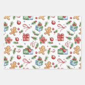 Cute Christmas gingerbread man ラッピングペーパーシート (正面3)
