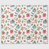 Cute Christmas gingerbread man ラッピングペーパー (フラット)