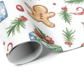 Cute Christmas gingerbread man ラッピングペーパー (ロールコーナー)