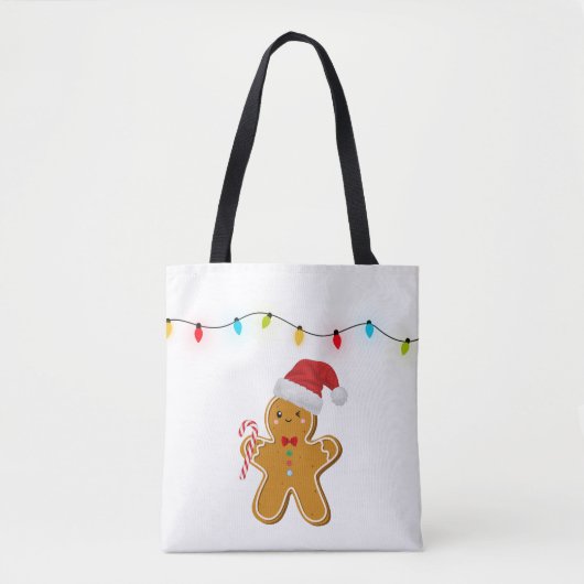 Cute Christmas Gingerbread Man Tote Bag トートバッグ (正面)