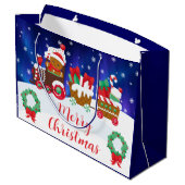 Cute Christmas Gingerbread Train ラージペーパーバッグ (裏面アングル)