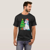 Cute Christmas Girls Women Xmas Unicorn Santa Chri Tシャツ (正面フル)