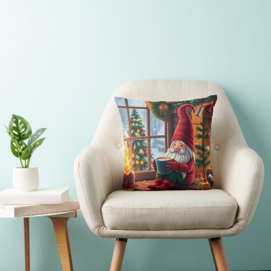 Cute Christmas gnome クッション (椅子)
