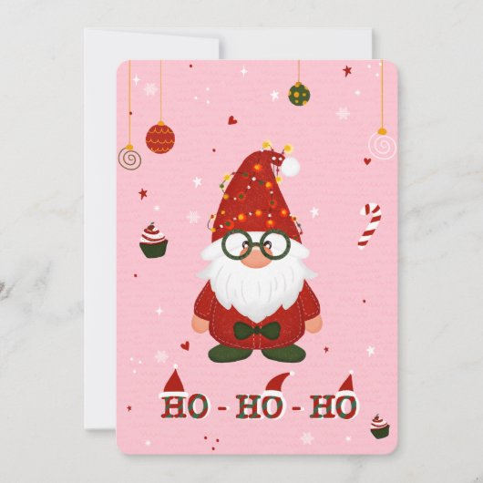 Cute Christmas Gnome Holiday Card シーズンカード (正面)