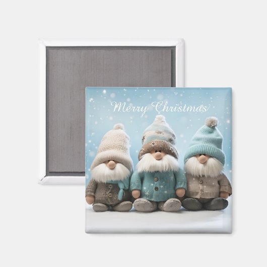 Cute Christmas Gnome Magnet マグネット (正面/裏面)