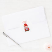 Cute Christmas Gnome Merry & Bright Sticker ラウンドシール (封筒)